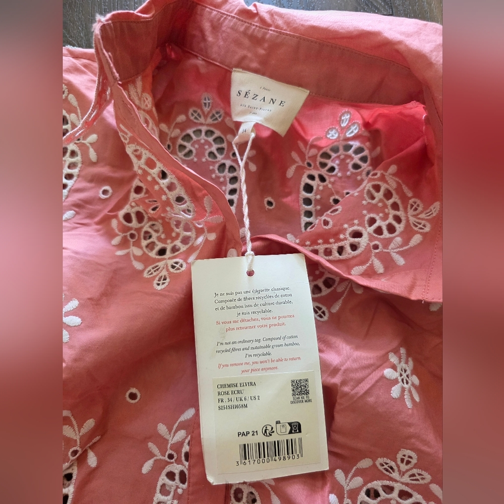 NWT Sezane Elvira Blouse - Picture 9 of 13